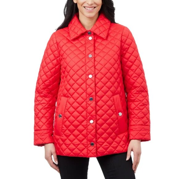 NWT Anne Klein Women's Red Quilted Jacket - Picture 1 of 9